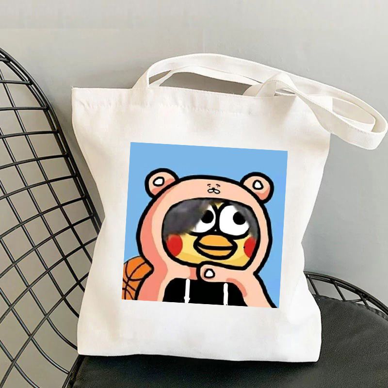 Chicken You Are So Beautiful Canvas Bag Personalized Patterns You Play Basketball like Cai Xukun Shoulder Bag Student Book Portable. 