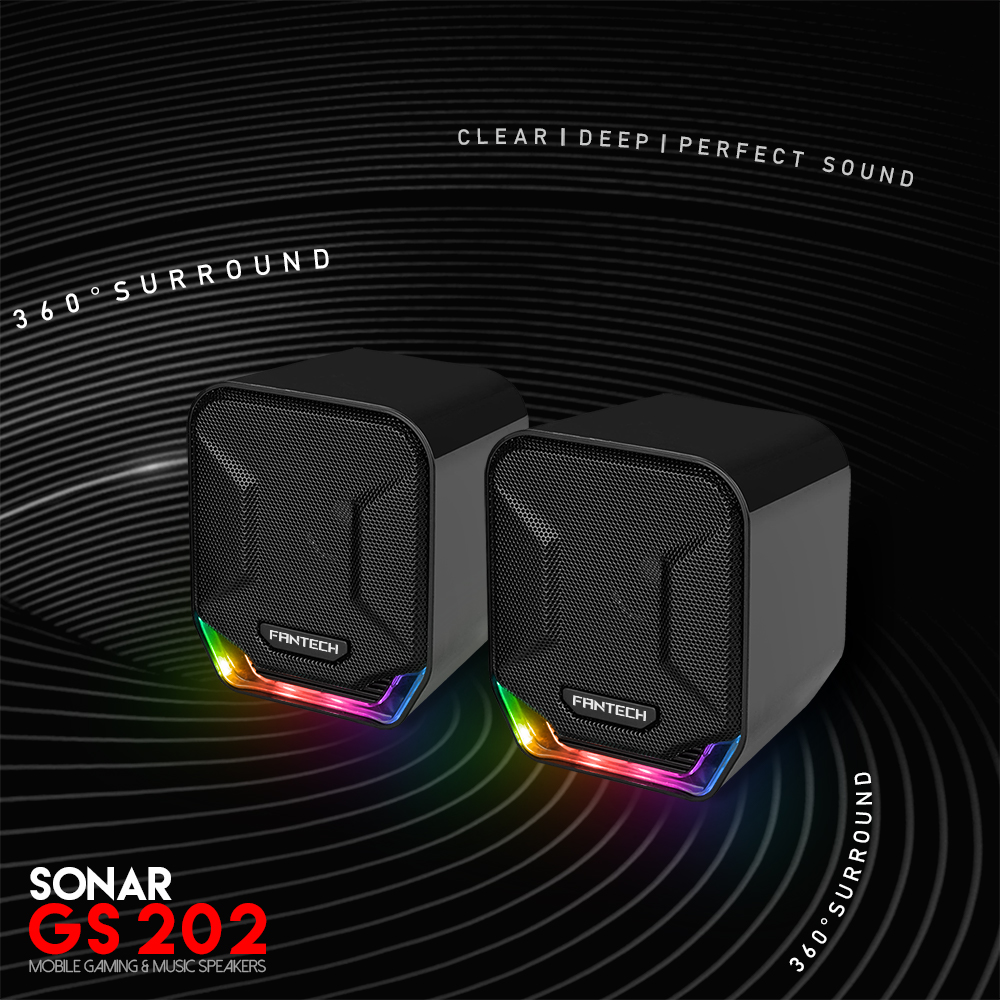 Fantech sonar gs202 rgb gaming speaker. 