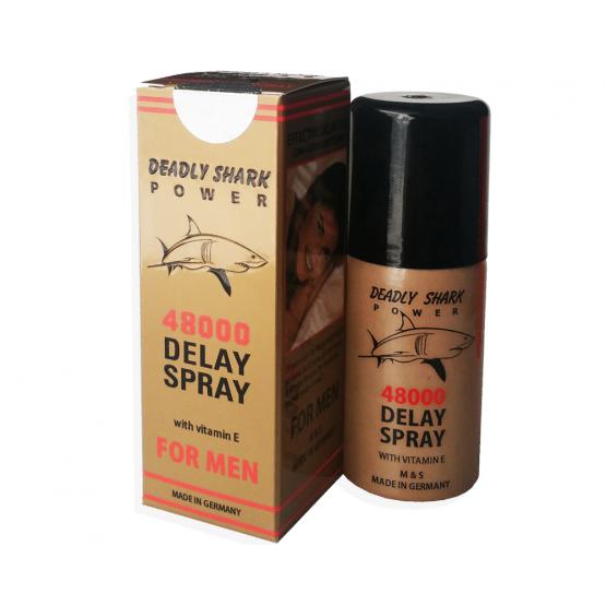 18+ Delay Spray Long Time Delayed Spray Deadly Shark 48000 Strong Men's Delay, Long Time Spray with Extra Vitamin E Advance Formula Made In Germany Viga Deadly Shark Power. 