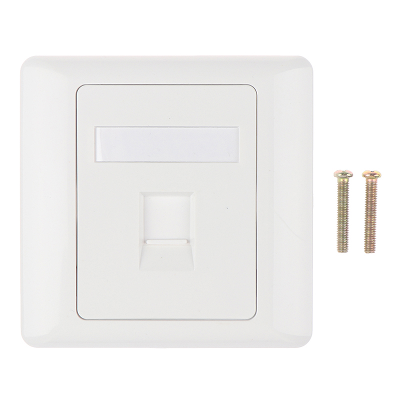 86 Type Single Port RJ45 Wall Flat Face Plate Ethernet Network Socket  Panel Encounter