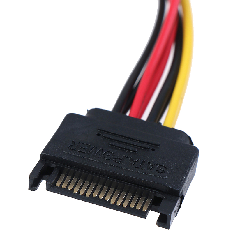 15Pin SATA male to double 4 pin molex female ide hdd power harddrive cable. 