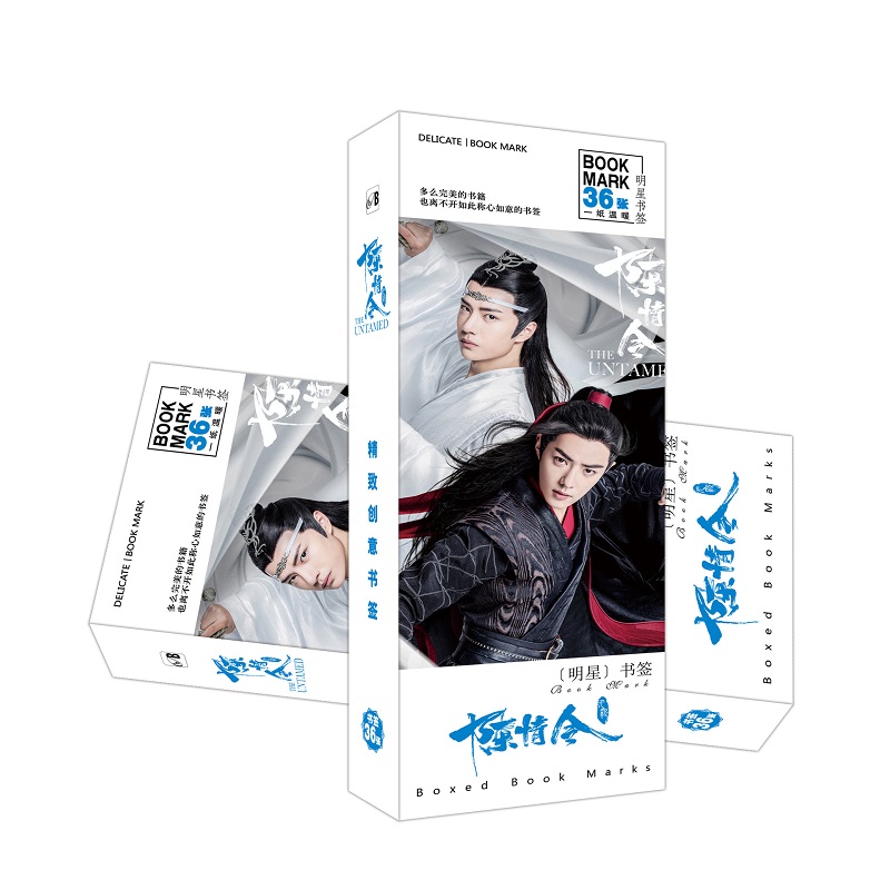 36 Pcs/set Chen Qing Ling Paper Bookmark The Untamed Xiao Zhan Figure Bookmarks Book Holder Stationery