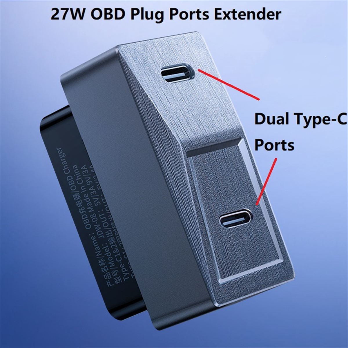For Tesla Model 3 Highland 2024 Hidden Obd Adapter Fast Charging 27w Plug And Play Usb-C Dual Ports. 