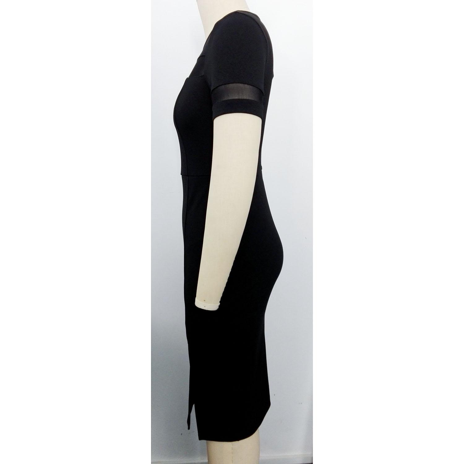 MIOSIS Women's Black Smart Casual Short Sleeve Knee Length Side Splite Dress. 