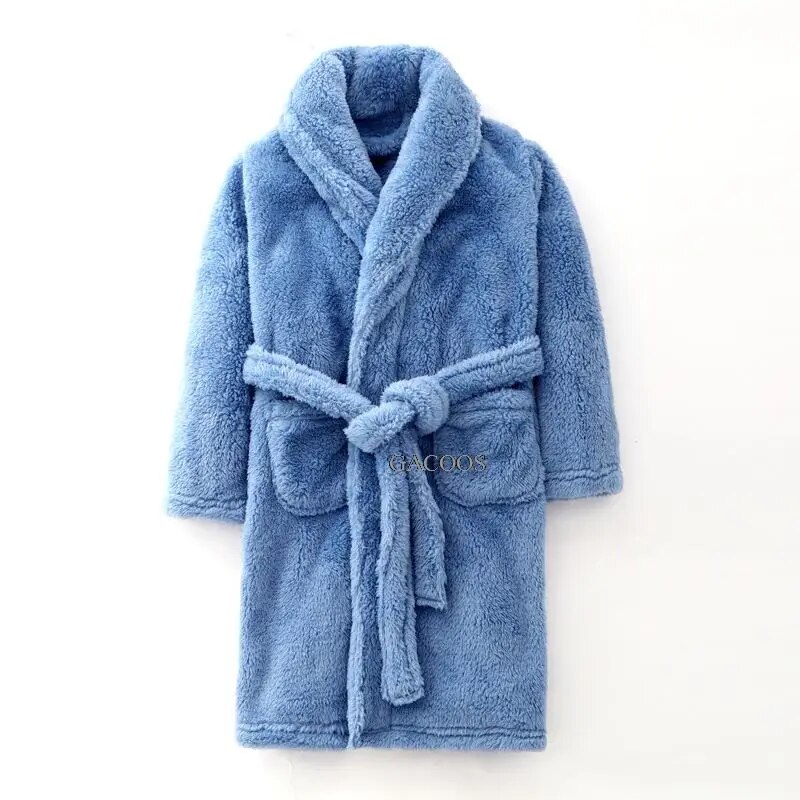Child Kids Bathrobe Coral Velvet Baby Boy Cartoon Sleeping Robe Pajamas Children Soft Bath Robe