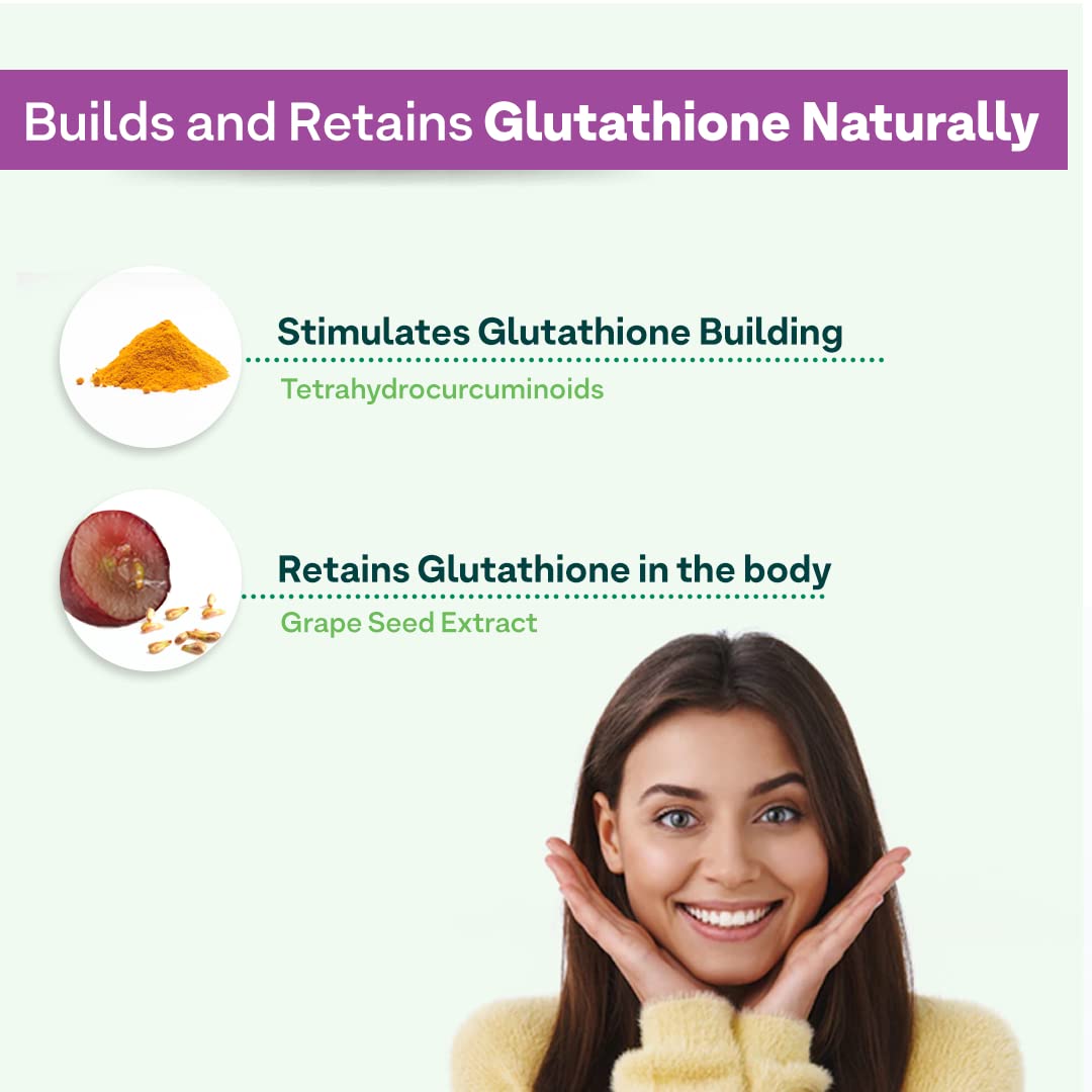 OZiva Plant Based Glutathione Builder | Glutathione Tablets for Skin 60 VEG CAPSULES. 