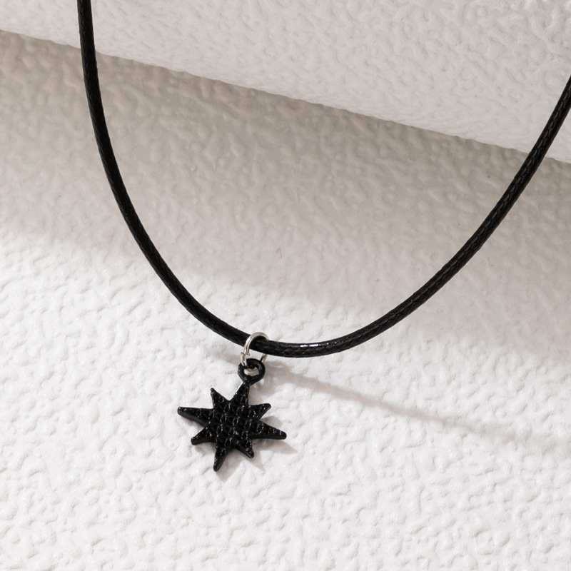 Gothic Black Star Pendant Necklace for Women New Trendy Chain Choker Adjustable Jewely Accessories Collar 20872