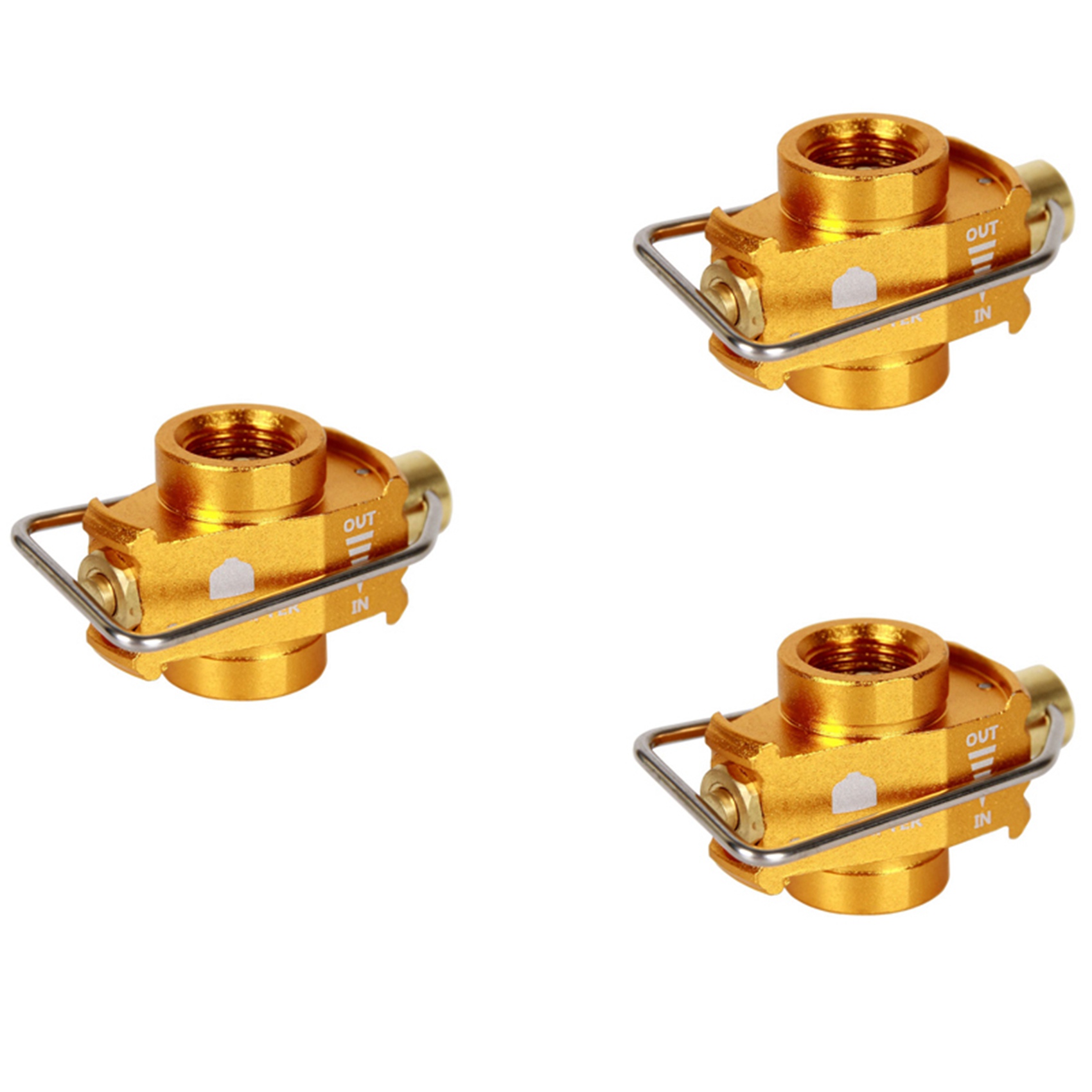 3X Camping Gas Saver Plus Gas Converter Shifter Refill Flat Tank Conversion Adapter Camping Gas Adapter Valve,Golden