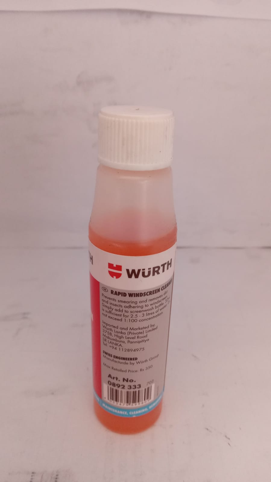 WURTH WINDSCREEN CLEANER(CONCENTRATE) 6ML. 
