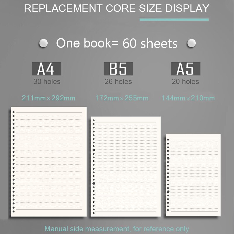 Diary 2021 A4 A5 B5 Transparent Loose Leaf Binder Notebook Inner Core Cover Note Book Journal Planner Office Stationery Supplies. 
