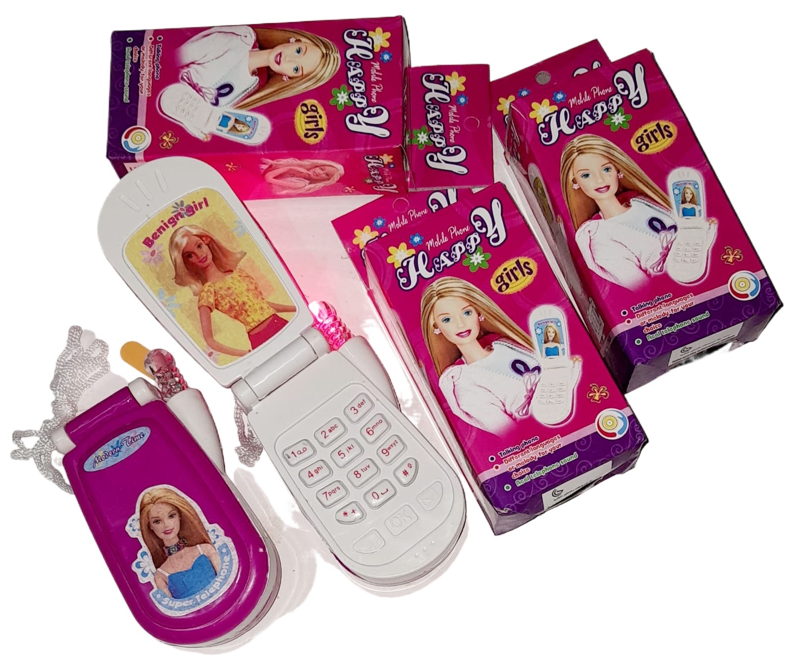 Happy girl mobile phone for kids 
