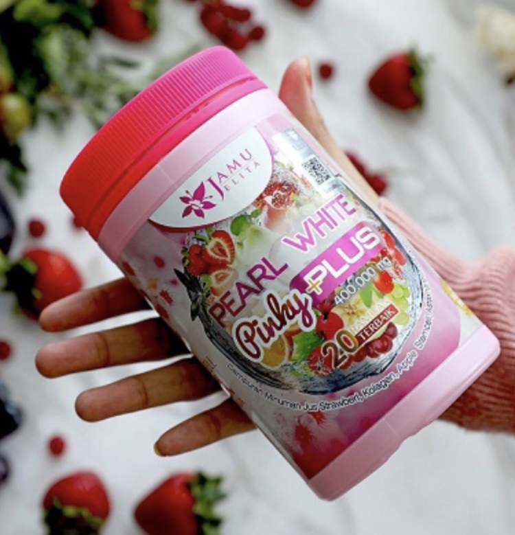 Pearl White Pinky Plus Collagen Drink. 