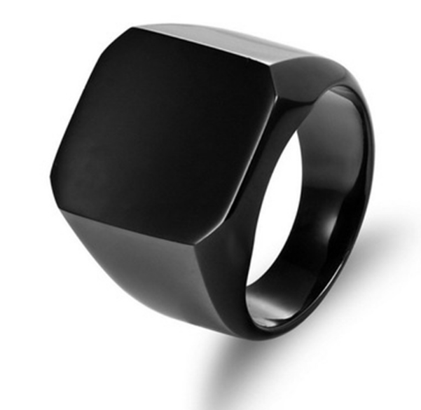 Big Square Men's Finger Ring Business Jewelry for Parties. 