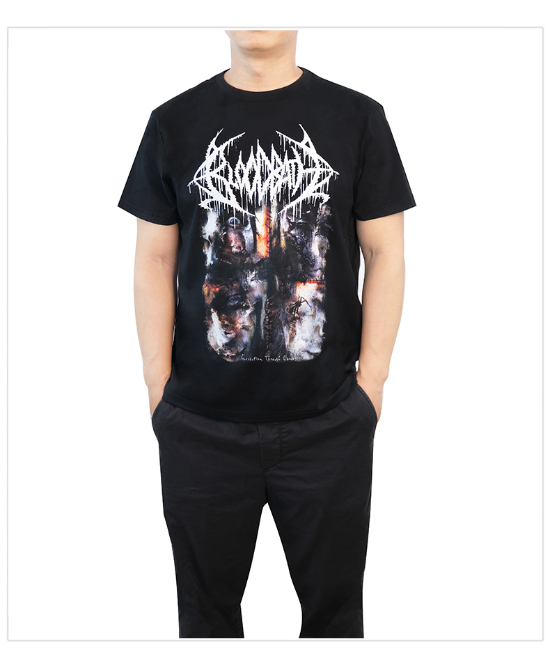 Heavy Metal Bloodbath Ressurection Through Carnage T-shirt Rock Band Street Wear T Shirts Harajuku Mens Short Sleeve Tee Tops. 