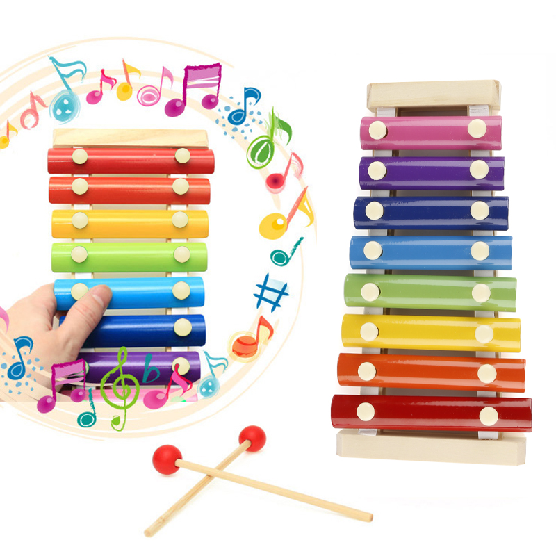 Wooden Xylophone Musical Toy with 8 Notes for Kids. 