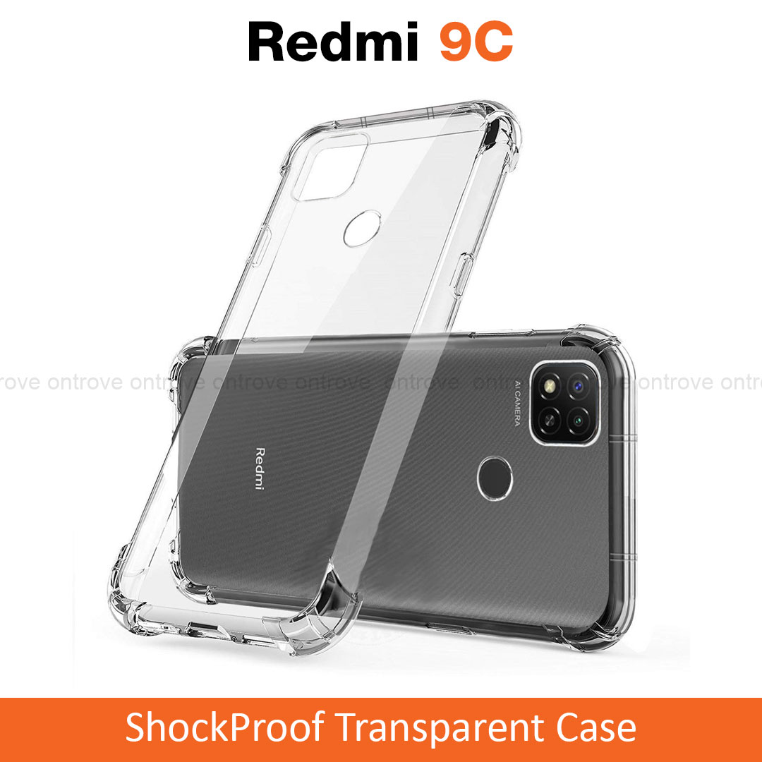 Redmi 9C Transparent Shockproof Case Clear TPU Bumper Case For