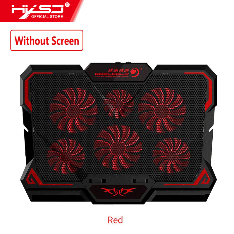 HXSJ 17 inch Gaming La-ptop Cooler Six Fan Led Screen Two USB Port 2600 RPM La-ptop Cooling Pad Stand. 
