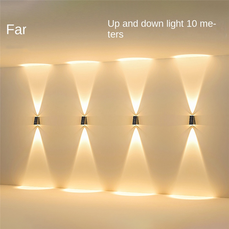 Outdoor Up-Down Lighting LED Lamp Solar Wall Washing Lights Garden Hotel Decoration For Courtyard Garden 3 Light. 