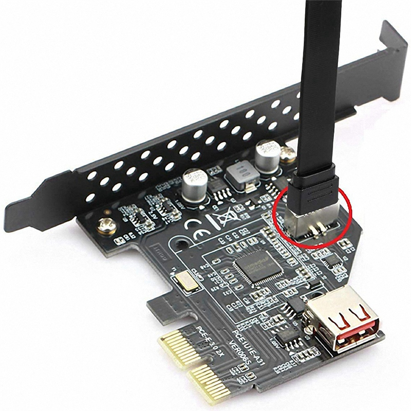 USB 3.1 Front Panel Type E Male To USB-C Type C Expansion Cable Computer Motherboard Connector Wire Cord Line, 80Cm. 