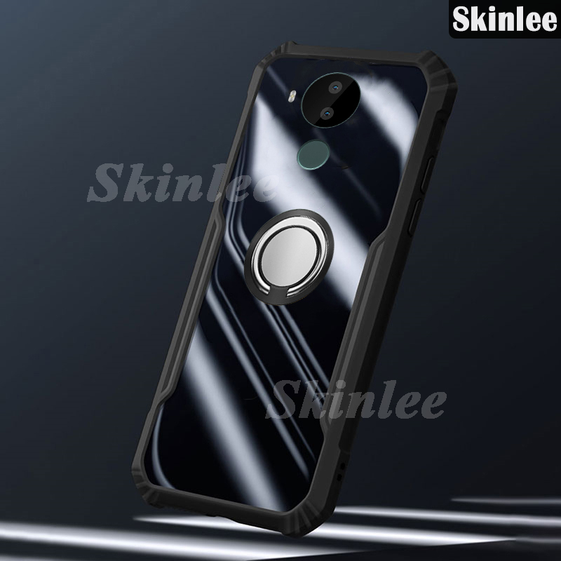 Phone case For Nokia C30 Back cover Hard Phone Case Clear Transparent Shockproof Car Navigation Holder Ring For Nokia C30 Cover cases