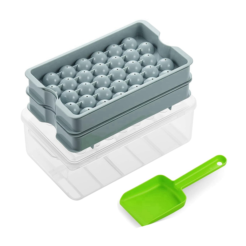 Mini Ice Cube Tray with Bin & Scoop Ice Tray for Mini Fridge Freezer Crushed Ice Tray for Chilling Drinks Coffee Juice