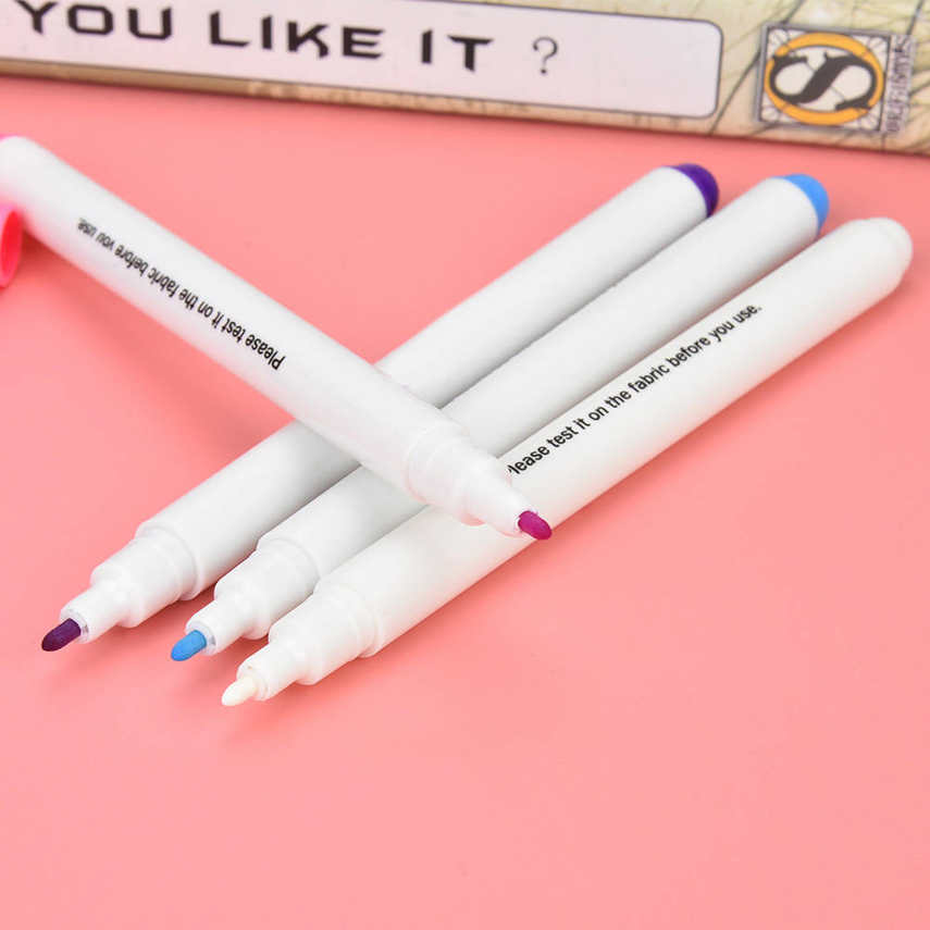4Pcs Disappearing Ink Fabric Marker Pen Vanishing Air Water Erasable Marking for Cloth and Fabrics Sewing Stitching