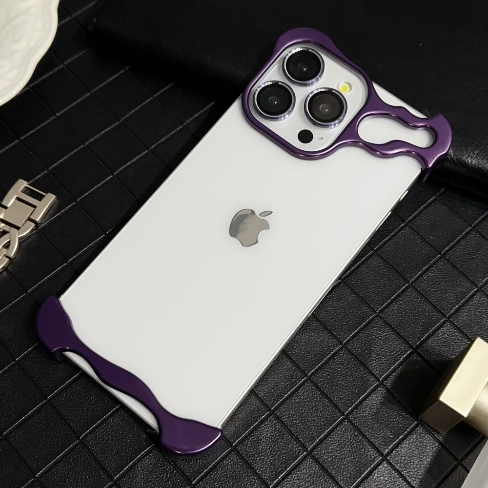 HOCE Aluminum Alloy Irregular Metal Phone Cover For iPhone 16 15 14 13 12 Pro Max 15 16 Plus Case Lens Ring Film Protection Shockproof Cases No Bumper. 
