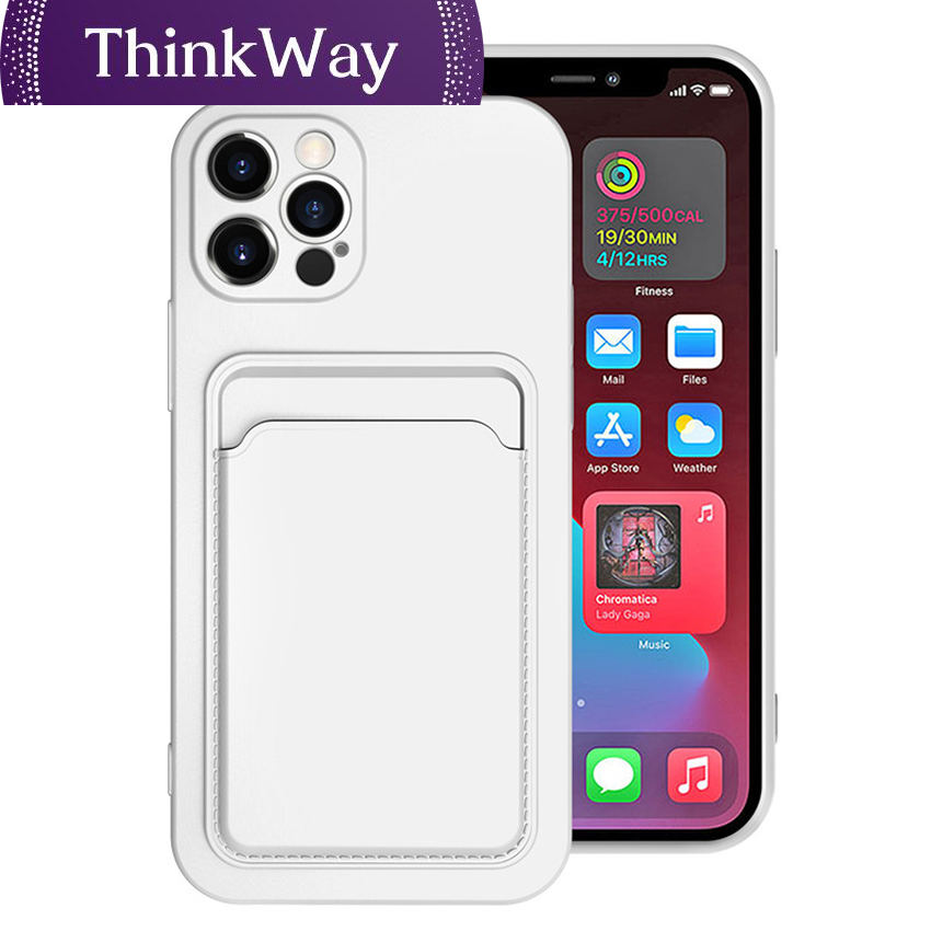 【ThinkWay】Luxury Card Holder Phone Case for iPhone 13 12 Pro Mini 11 XS Max XR 6 6S 7 8 Plus TPU Wal Soft Back Cover Shockproof Coque. 