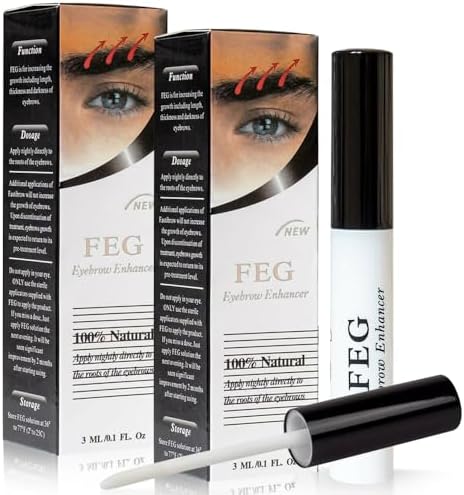 FEG - 2 Pcs Eyebrow Enhancer Serum(3ML*2) | Eyebrow Growth Treatment Serum | Brow Serum for Darker,Thicker Eyebrows,Eyelash | Non-irritating and Safe Eyebrow Enhancer for All Skin Types  FROM DUBAI (SAM)