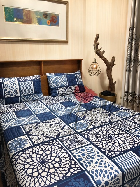 MOROCCAN BOHO BEDSHEET WITH TWO PILLOW COVERS. 