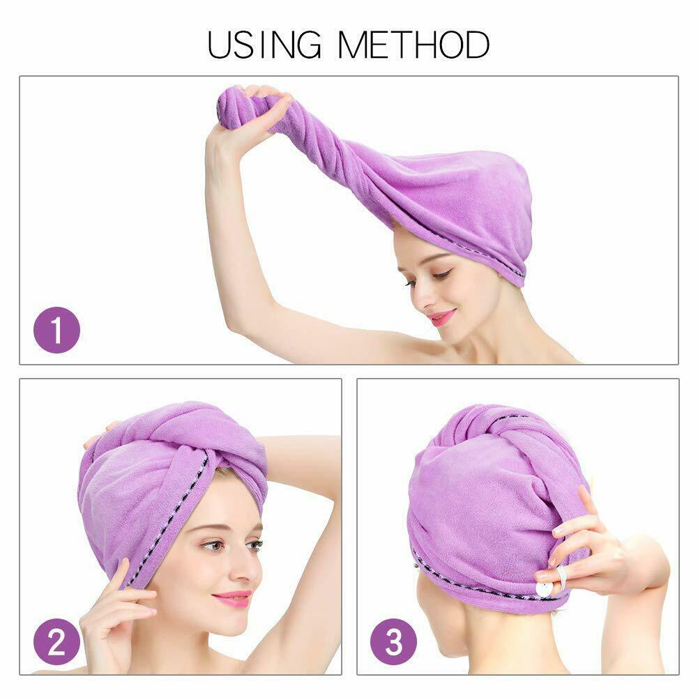 Microfiber Hair Towel Wrap Super Absorbent Quick Dry Hair Turban Women. 