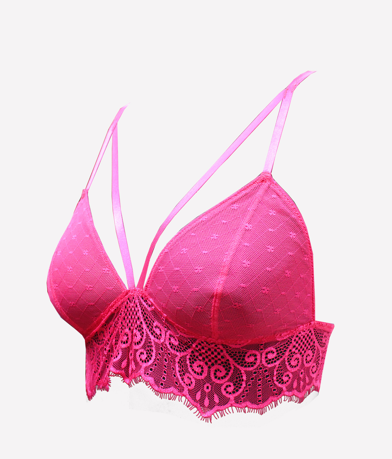 TOFO Women's Hot Pink Lace Bralette.. 