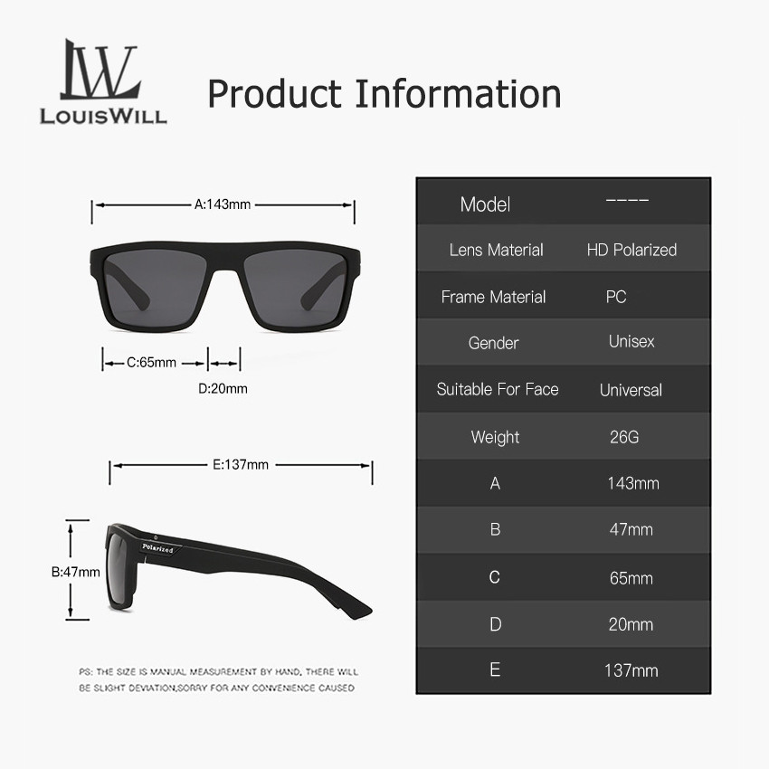 LouisWill Polarized Sunglasses Men Women Sunglasses Outdoor Sports Glasses UV400 Lightweight Clean Vision Sunglasses Cycling Riding Running Glasses for Men Women. 
