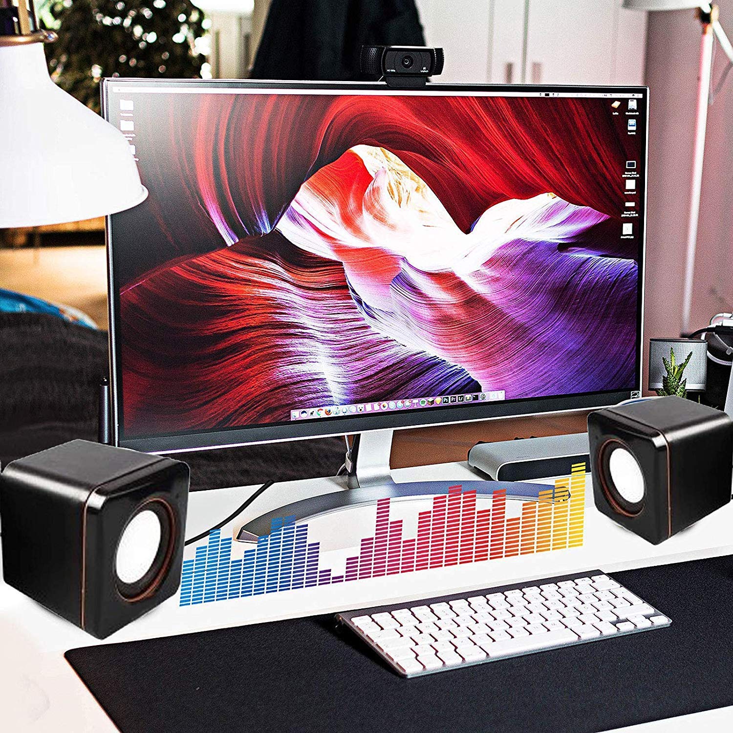 Speakers USB Powered Speakers, Desktop Mini Computer Laptop Speaker Bass Sound Music Player System Wired Speaker Durable. 