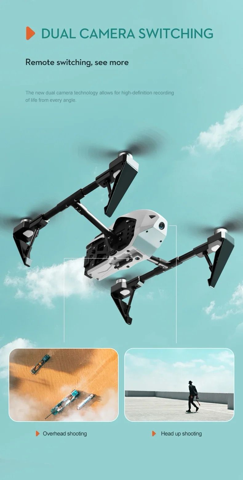 New Genuine KS66 Drone Dual Camera 8K Professional Optical Flow Dual Brushless Dron Visual Hover Free Bag PackDual Lens Alloy. 