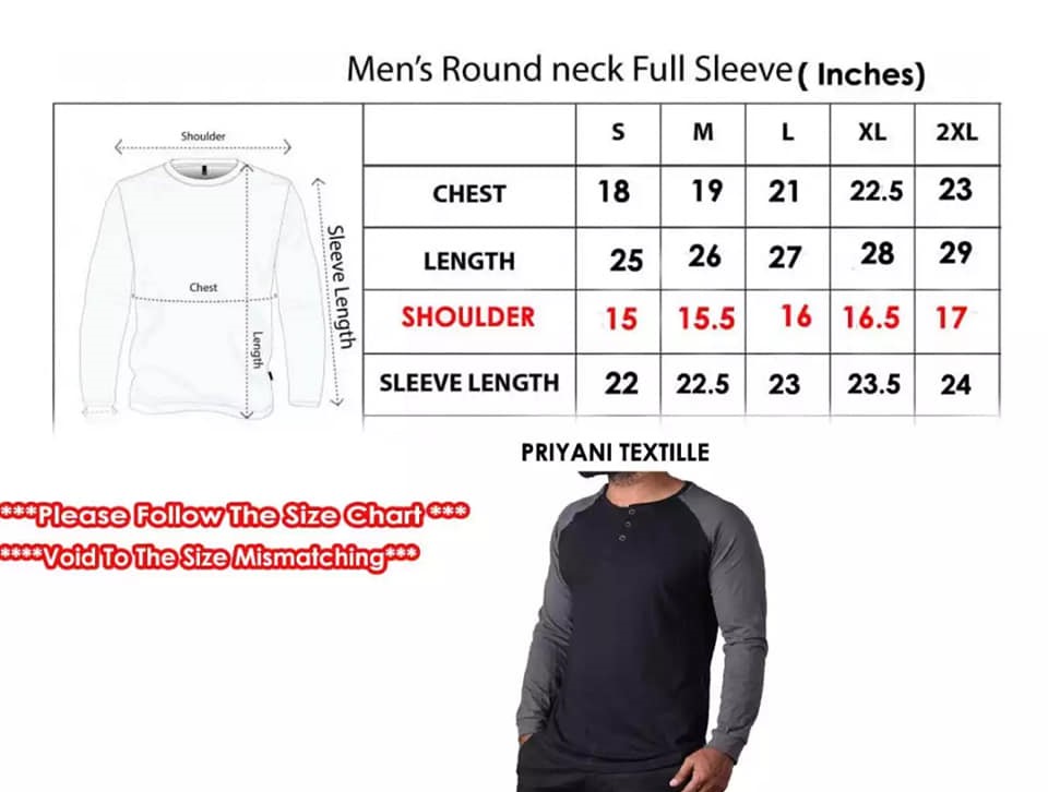 Long Sleeve T Shirt White,Red & Black -03 Tone Full Sleeve Men's T Shirt New Style Material 190GSM.. 