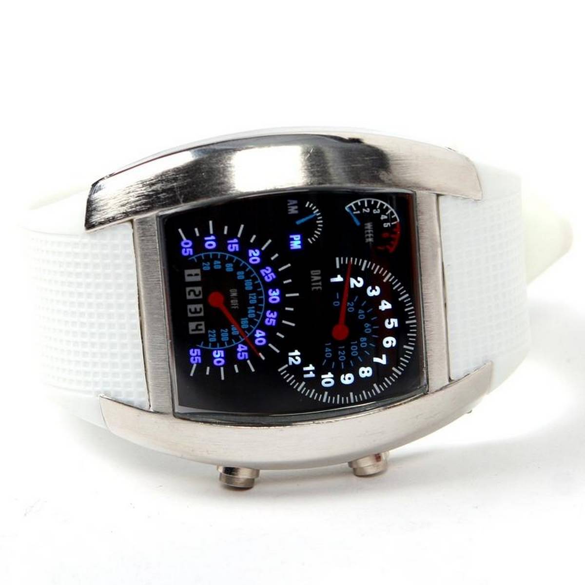 【VNOX Jewelry Store】（NEW）LED Watch Sector Car Meter and Women Wrist Watch (White)