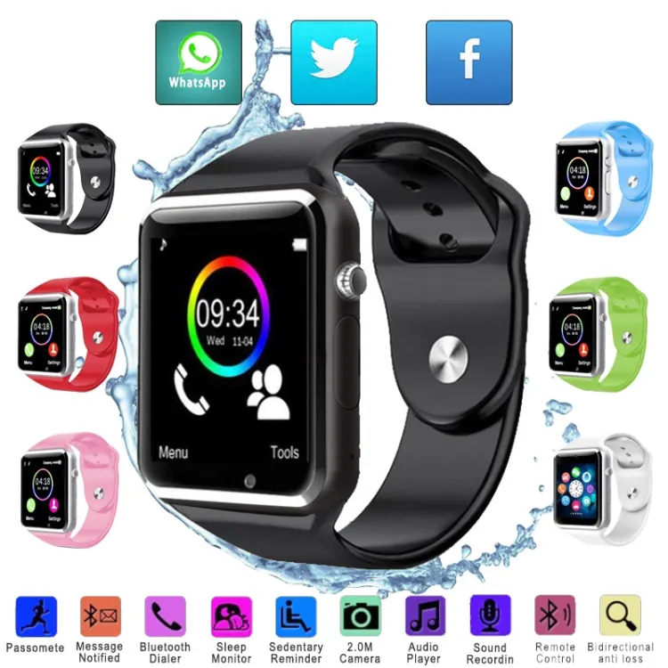 Smart Watch A1 Bluetooth Smart Watch A1 Smartwatch Android Phone A1 Smart Watch Waterproof Smart Watch Bluetooth GSM Sim Phone Pedometer Sedentary