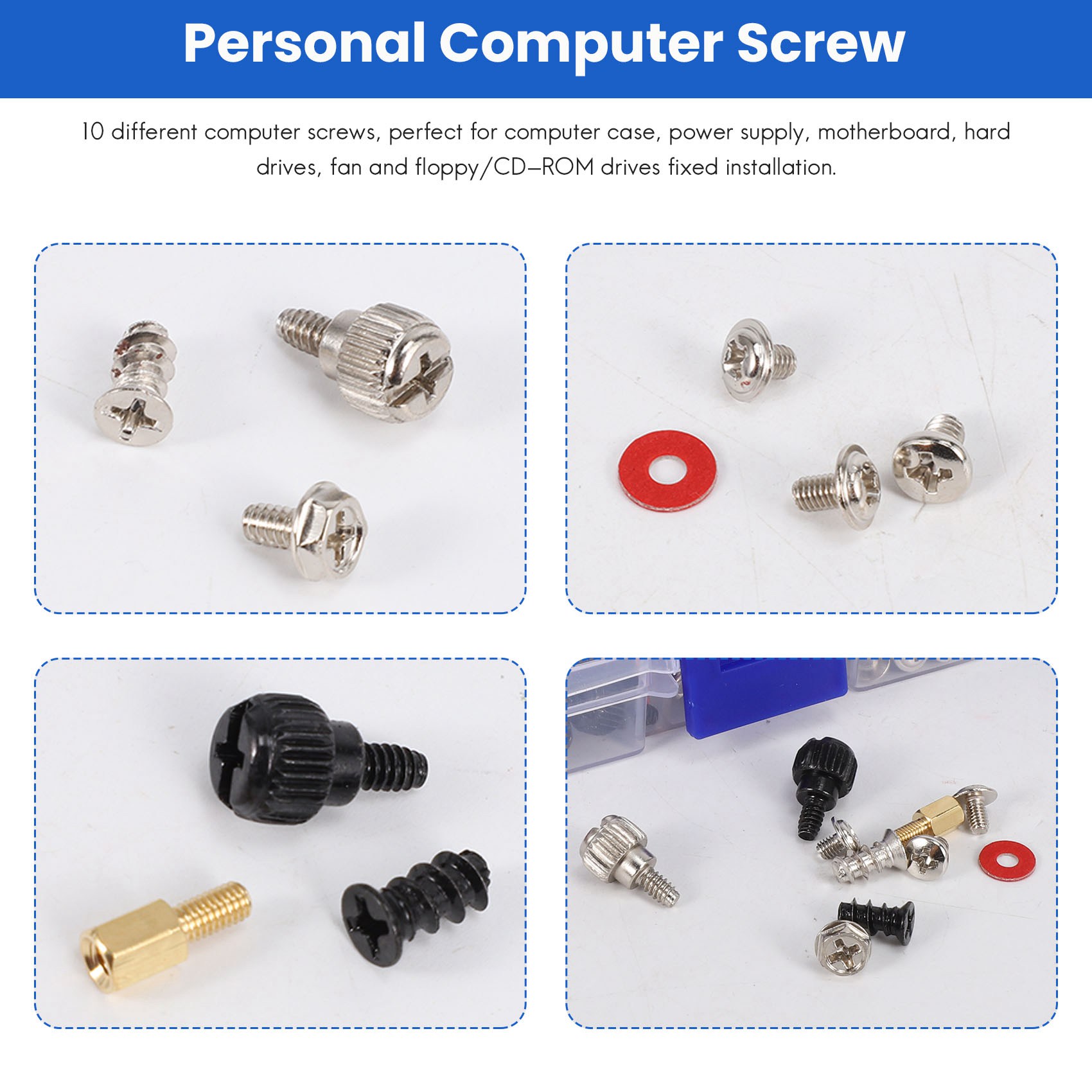 360PCS Personal Computer Screw,Pc Case Screws,Motherboard Standoffs for Hard Drive Pc Case Motherboard Fan Power Graphic. 