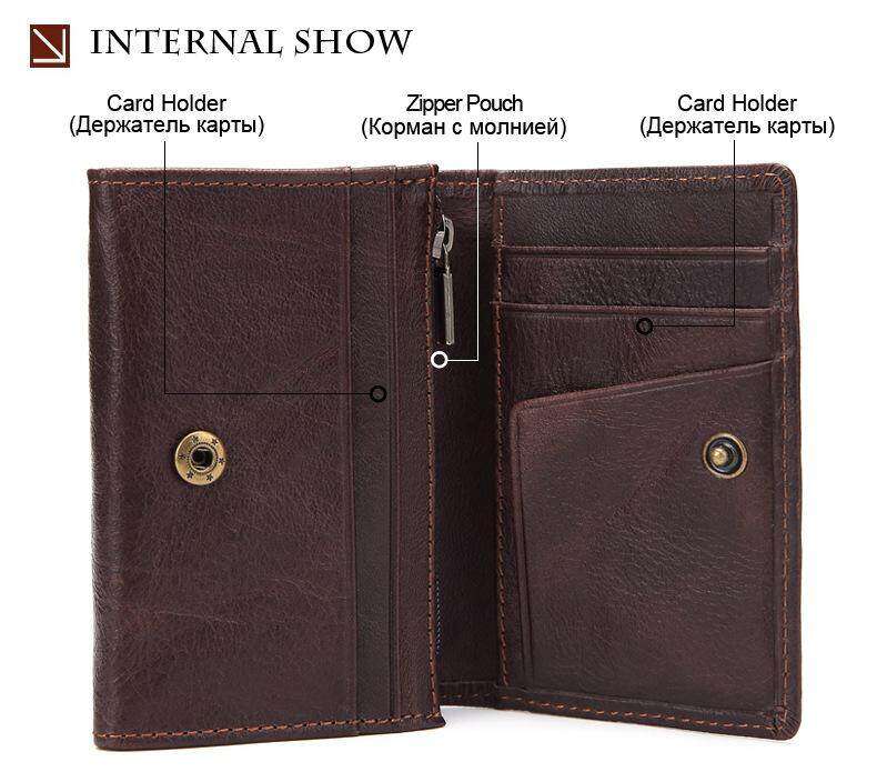 【ZIME】Royal Bagger Men Small Wallet Handmade  Cow Leather Men's  Purse Card Holder Wallets Vintage Fashion. 