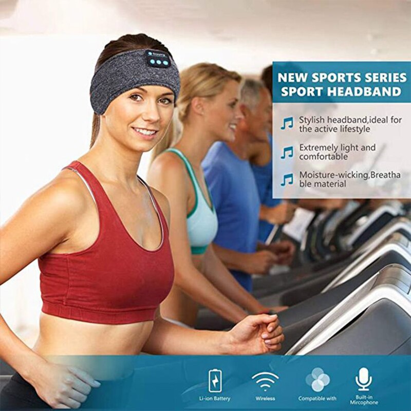Bluetooth Headphones Sports Sleeping Headband Wireless Music Eye Mask Elastic Sweatproof Headset for Travel and Relaxation. 