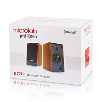 MICROLAB  B77 BT Bluetooth Speaker Wooden Color 2.0 Stereo System. 