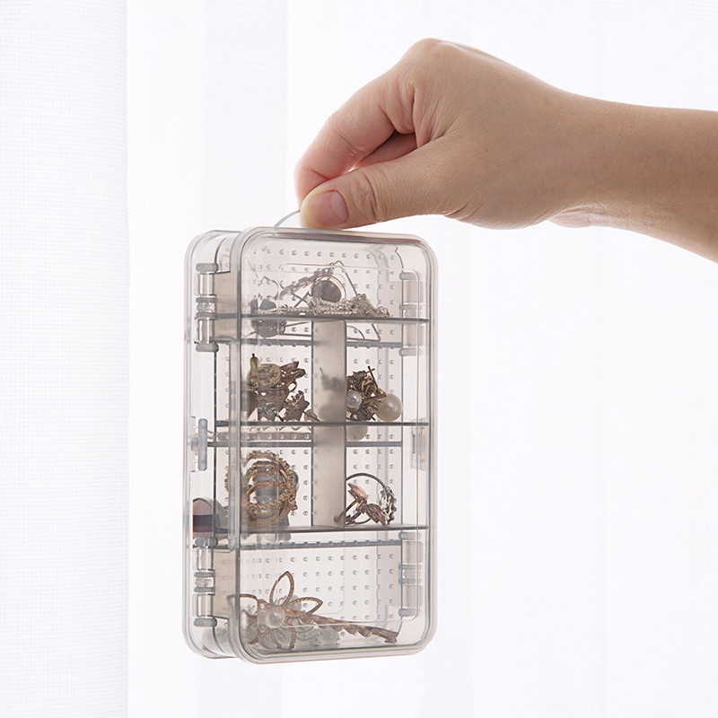 Japanese Double Layer Portable Travel Plastic Display Boxes Organizer Transparent Style Storage Box for Rings, Necklaces, Earrings, Bracelets.... 