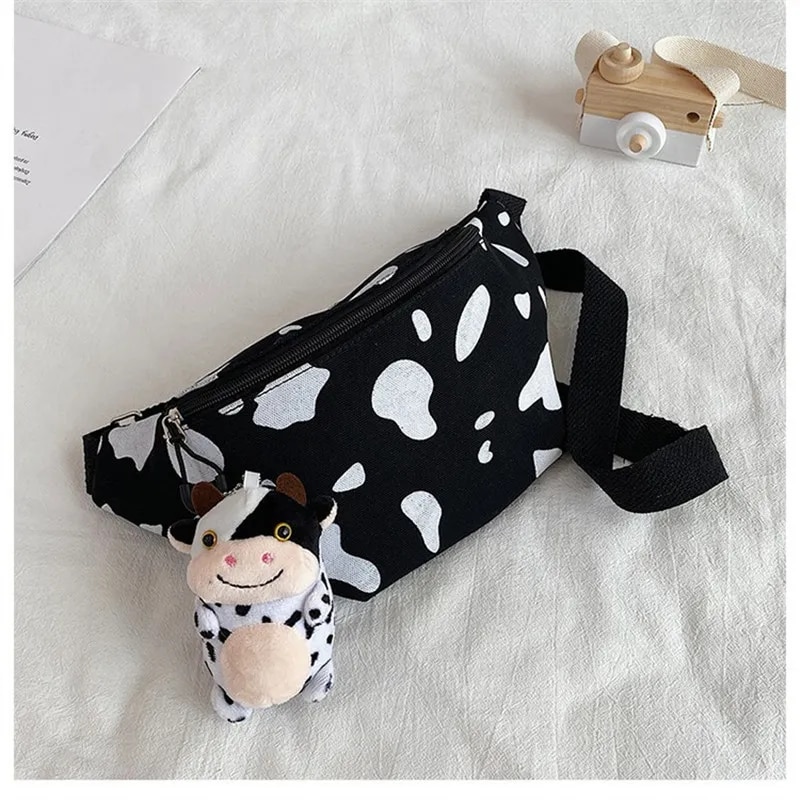 【TianYu Mall】Fanny Pack for Women Fashion Cow Waist Pack Handbag for Travel Sports Festival canvas panelled bag