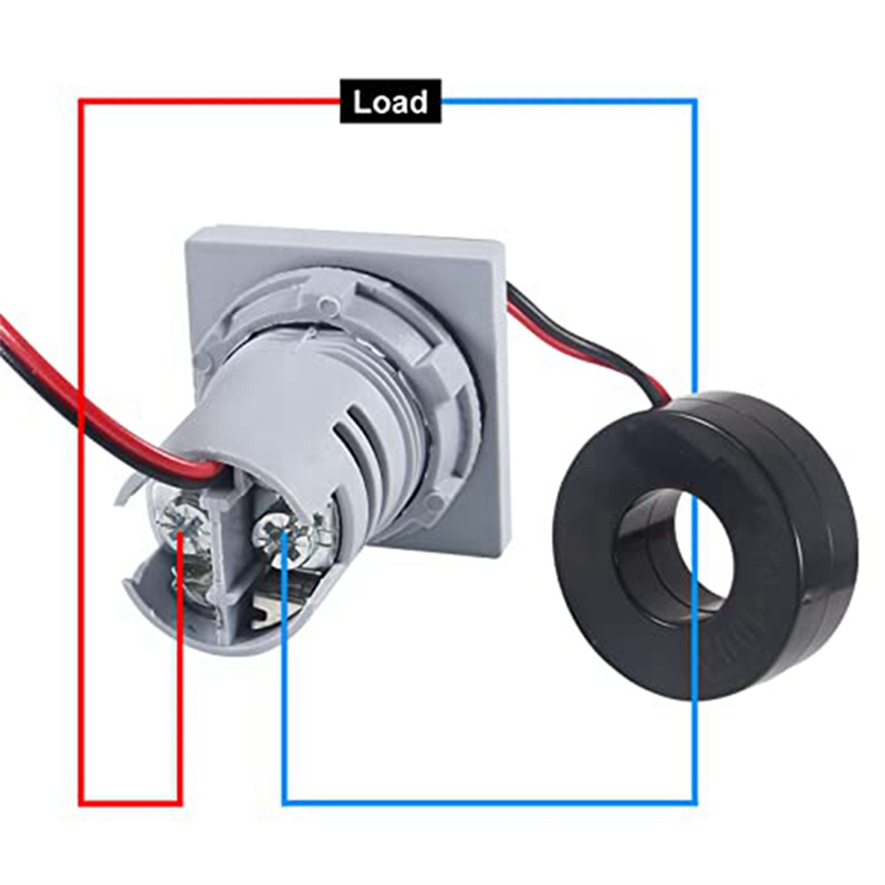 2PCS Current Voltage Hertz Meters Digital 3In1 22mm Voltmeter Ammeter Hz Meter Current Frequency Indicator AC 60-500V. 