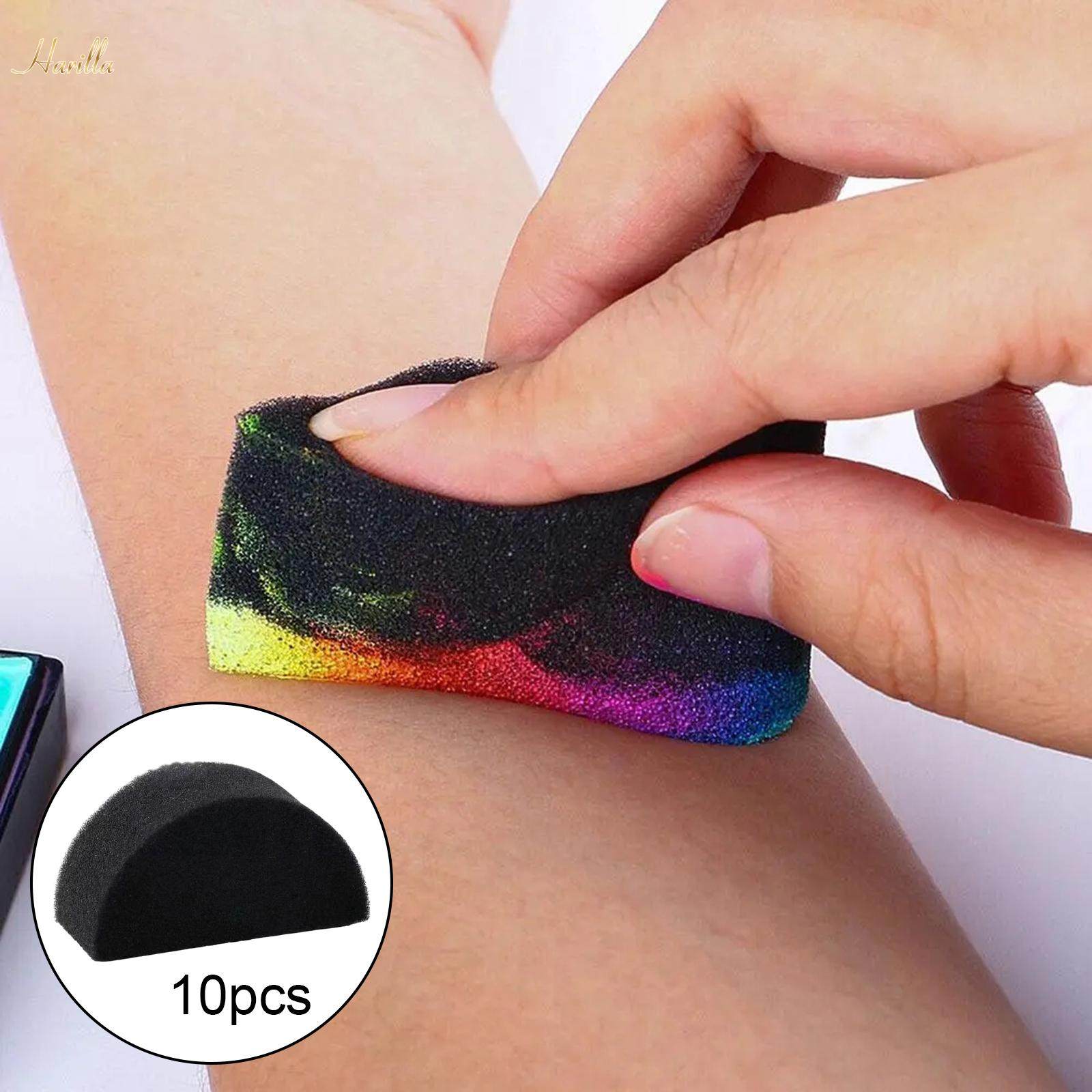 10Pcs Face Paint Sponge Face Painting Sponges High Density Face Painting Supplies Large Semicircle. 