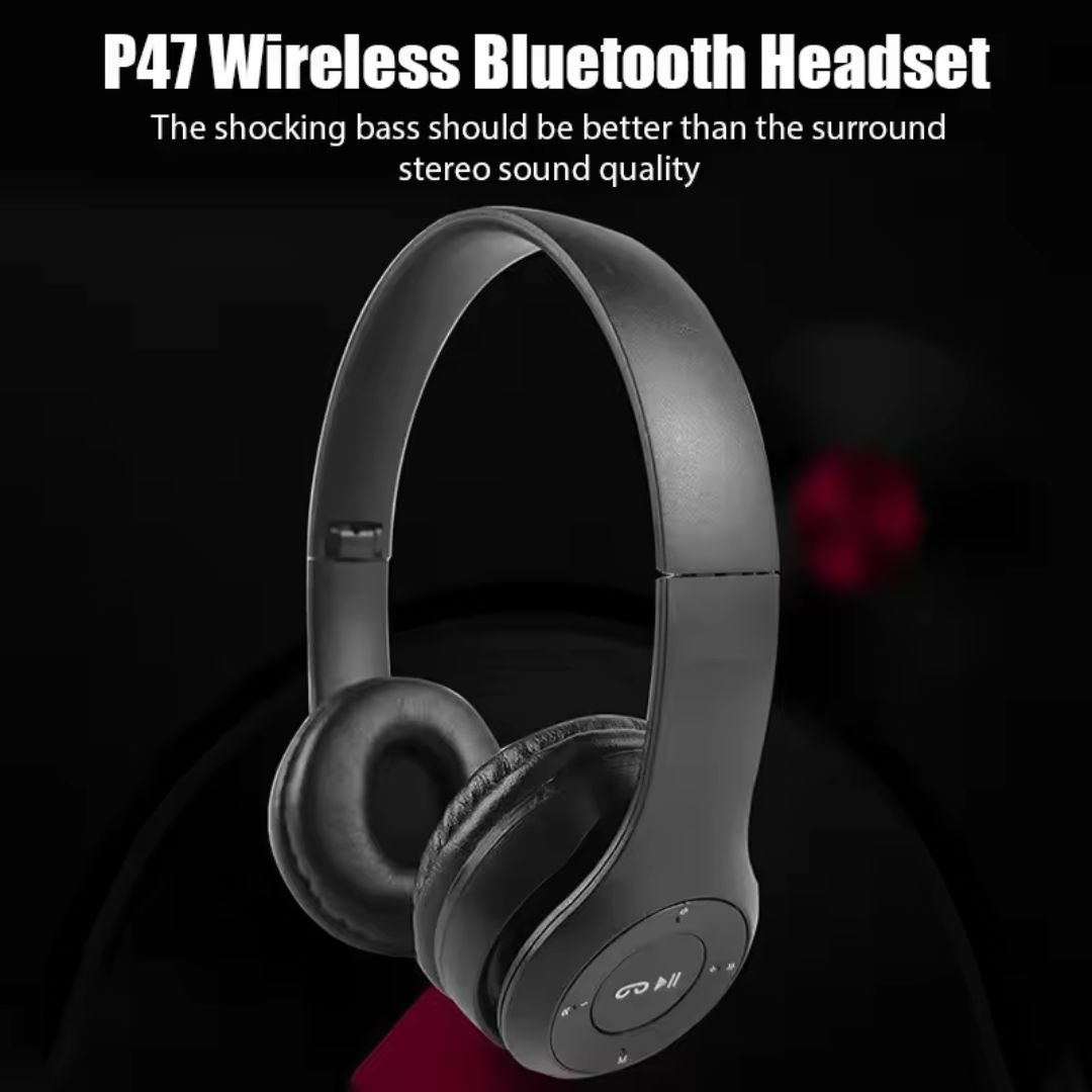 P47 Wireless Headphones Bluetooth Headset Foldable Stereo Gaming Earphones With Microphone Support TF Card For IPad Mobile Phone. 