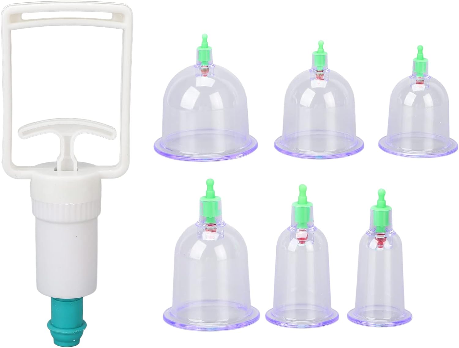 6pcs Cupping Cup,Professional Cupping Therapy Set Plastic Vacuum Suction Cup with Hand Pump for Back Neck Pain. 