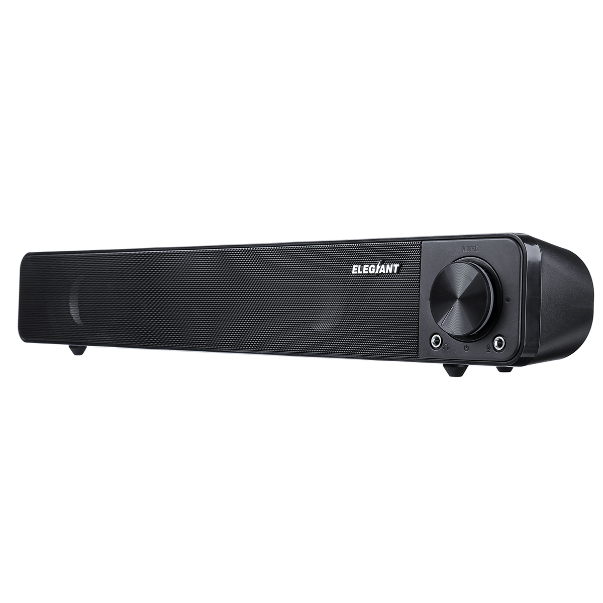 ELEGIANT Mini Wired Soundbar Stereo USB Powered Computer Speakers LED Light Volume Control With Mic for TV PC Tablets Desktop Projector. 