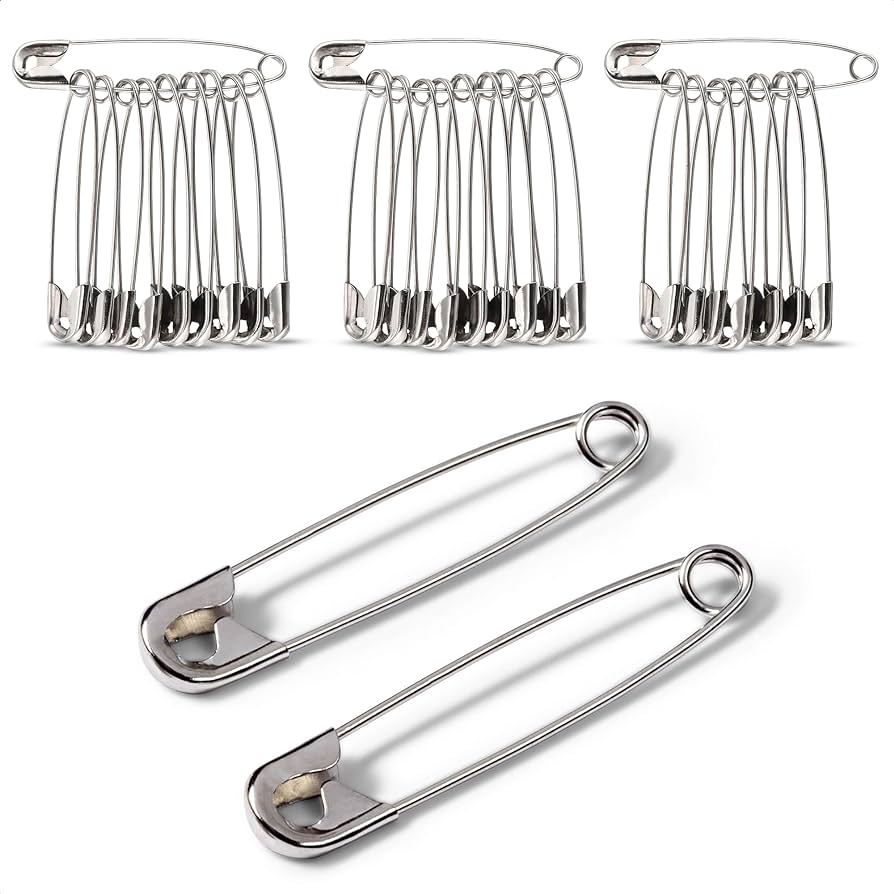 12/24/34/48/60 Pcs Regular Size Safety Pins - Safety Pin - Steel - Rust Proof. 